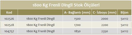 1800 Kg Frenli Torsiyon Dingil - Schlegl