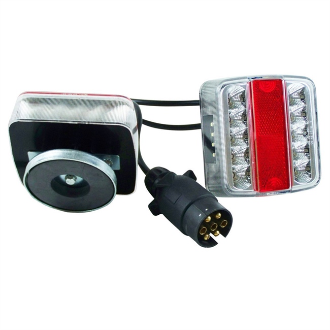 LED Stop Lamba Seti , Mıknatıslı , 7.5 metre kablolu , 7 pin fişli , Beyaz