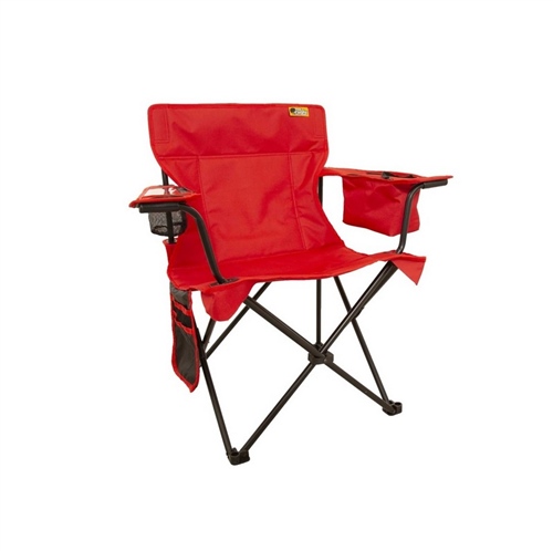 Kamp Sandalyesi - Katlanabilen - Buzluk bölmeli ve Cep Telefon Cepli - Kırmızı