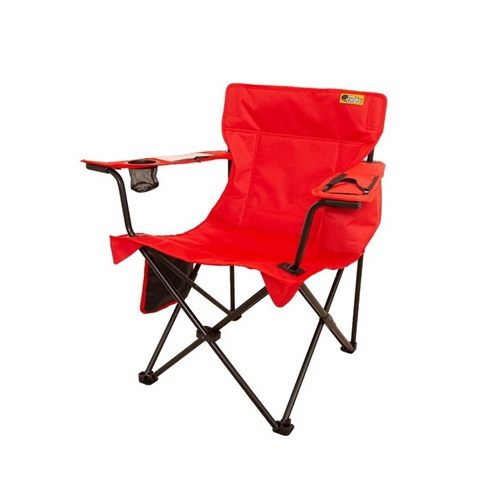 Kamp Sandalyesi - Katlanabilen - Buzluk bölmeli ve Cep Telefon Cepli - Kırmızı