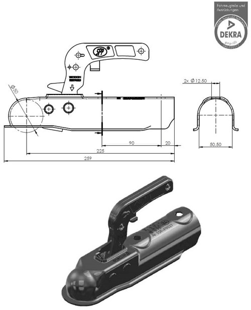 Römork & Karavan Kaplin - 750 Kg - Yuvarlak 50 mm Bağlantı
