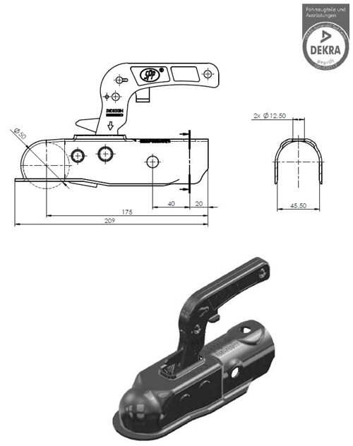 Römork & Karavan Kaplin - 750 Kg - Yuvarlak 45 mm Bağlantı